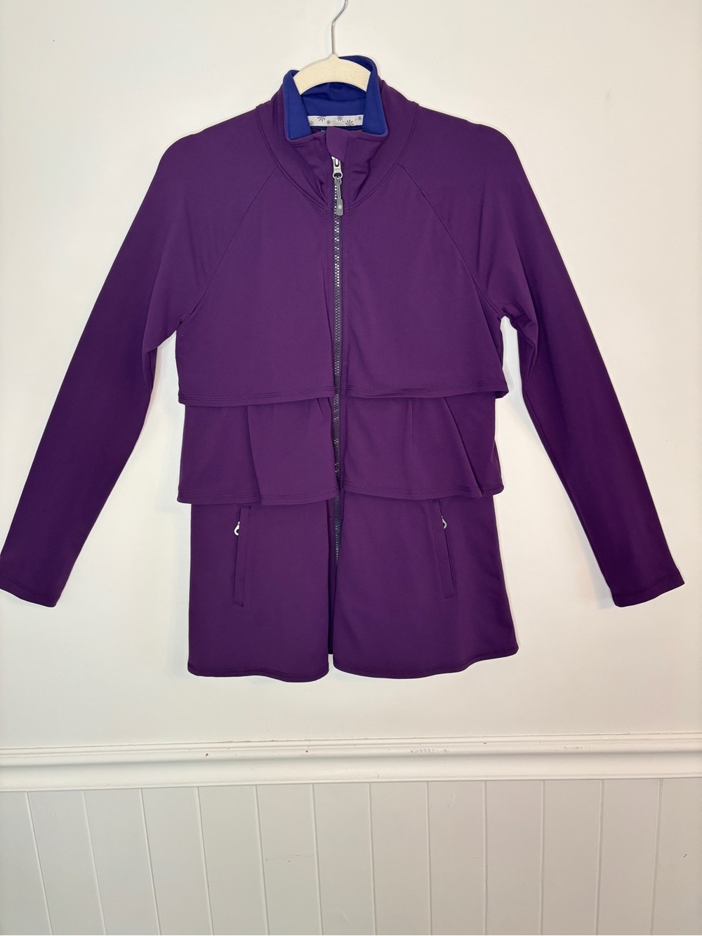 ATHLETA Renew Tiered Ruffle Full Zip Jacket Size Small